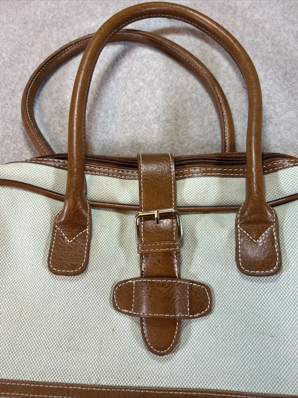 NAUTICA Travel Weekender Canvas & PU Leather Trim Duffle Bag